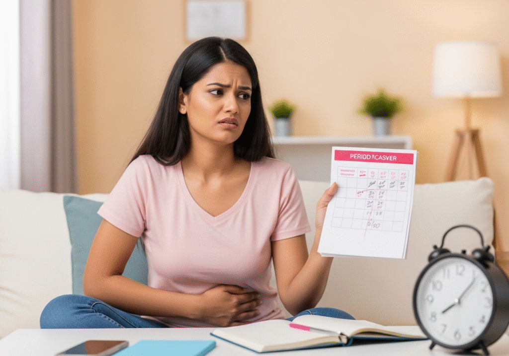young woman looking at calendar
